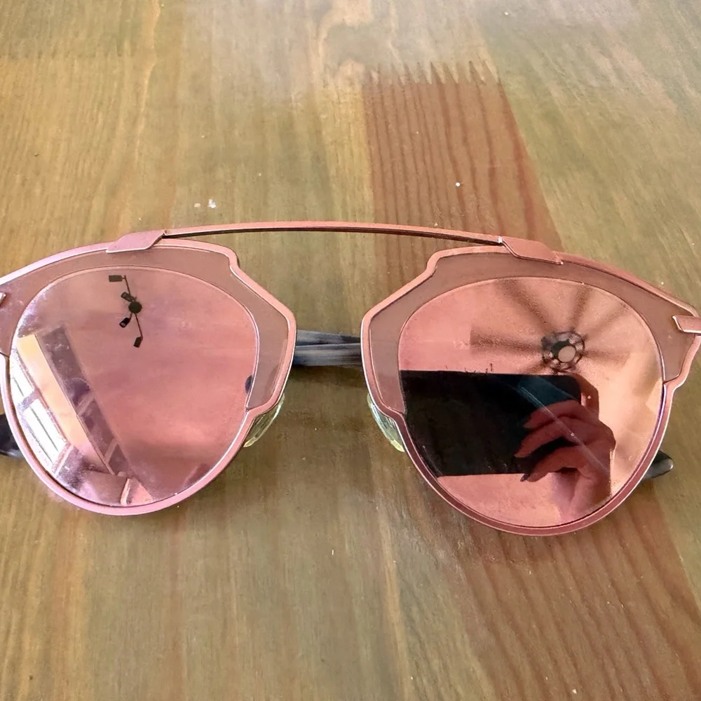 Christian Dior SoReal Rose Gold Mirrored Round Sunglasses - Picture 12 of 12